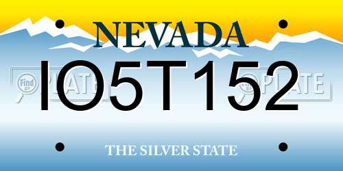 IO5T152 Nevada License Plate