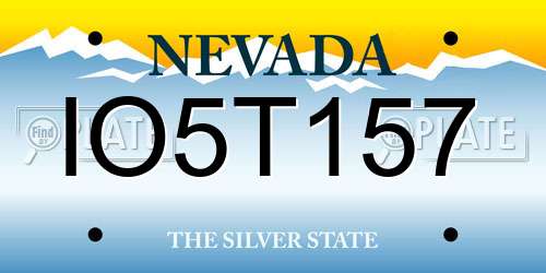IO5T157 Nevada License Plate