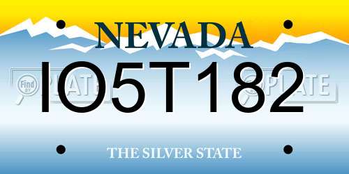 IO5T182 Nevada License Plate