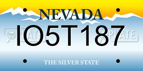 IO5T187 Nevada License Plate