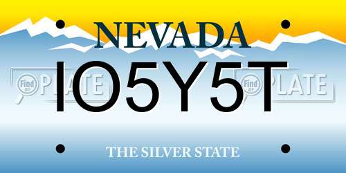 IO5Y5T Nevada License Plate