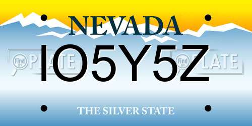 IO5Y5Z Nevada License Plate