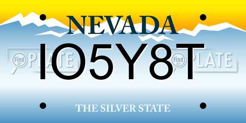 IO5Y8T Nevada License Plate