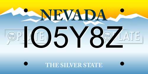 IO5Y8Z Nevada License Plate