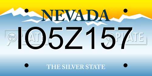 IO5Z157 Nevada License Plate