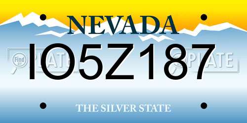 IO5Z187 Nevada License Plate