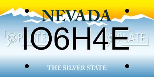 IO6H4E Nevada License Plate