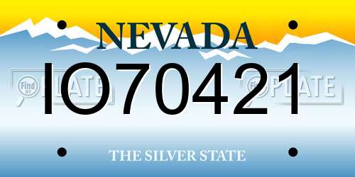 IO70421 Nevada License Plate