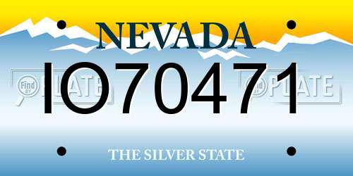 IO70471 Nevada License Plate