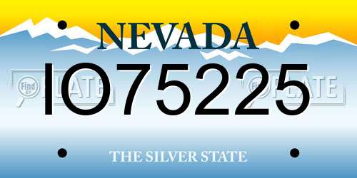 IO75225 Nevada License Plate