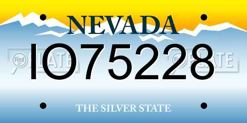 IO75228 Nevada License Plate