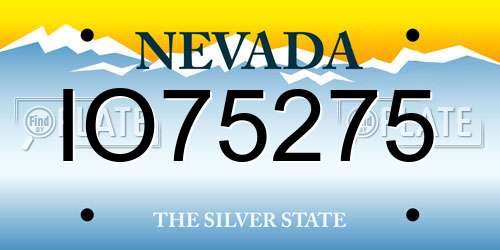 IO75275 Nevada License Plate