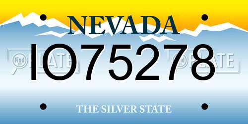 IO75278 Nevada License Plate