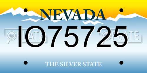IO75725 Nevada License Plate