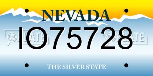 IO75728 Nevada License Plate