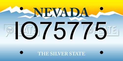 IO75775 Nevada License Plate