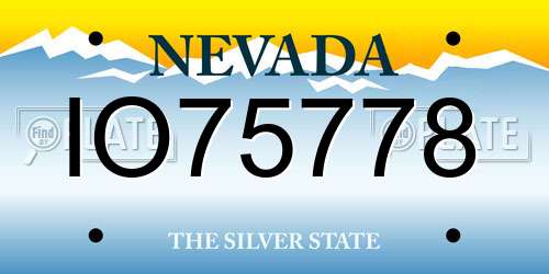 IO75778 Nevada License Plate