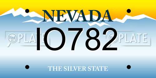 IO782 Nevada License Plate