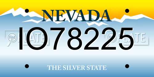 IO78225 Nevada License Plate