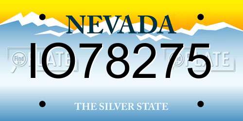 IO78275 Nevada License Plate