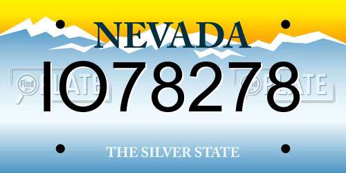IO78278 Nevada License Plate