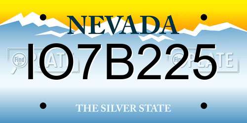IO7B225 Nevada License Plate