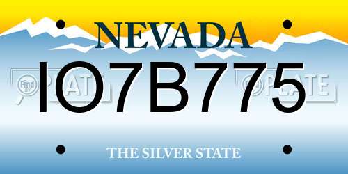 IO7B775 Nevada License Plate