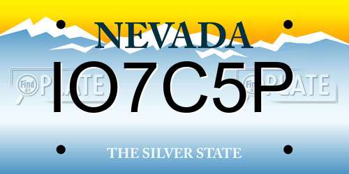 IO7C5P Nevada License Plate