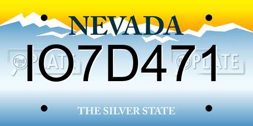 IO7D471 Nevada License Plate