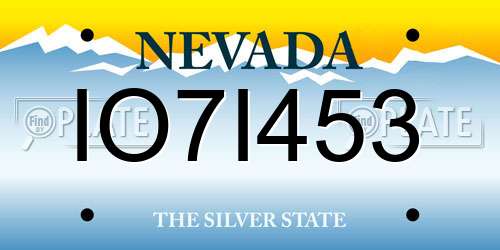IO7I453 Nevada License Plate