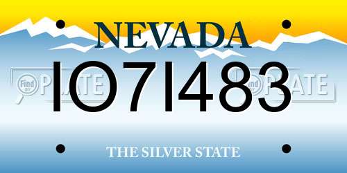 IO7I483 Nevada License Plate