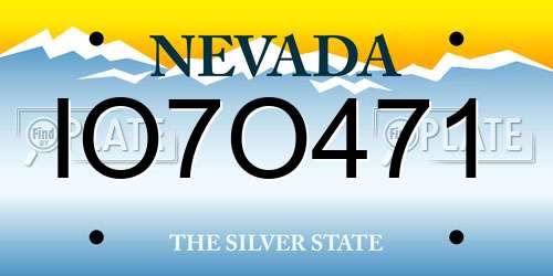 IO7O471 Nevada License Plate