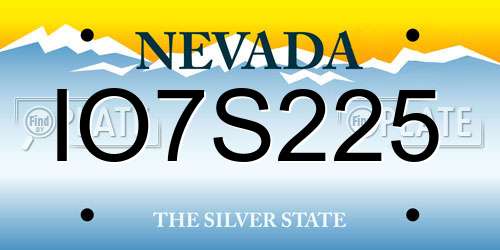 IO7S225 Nevada License Plate