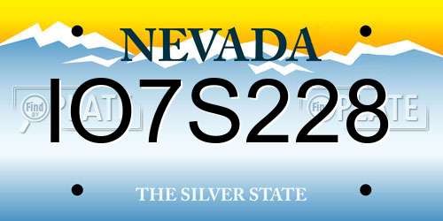 IO7S228 Nevada License Plate