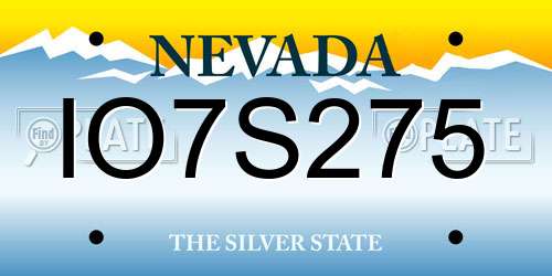 IO7S275 Nevada License Plate