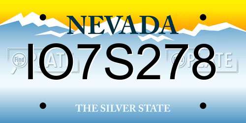 IO7S278 Nevada License Plate