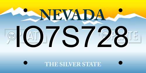 IO7S728 Nevada License Plate