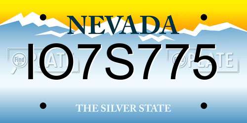 IO7S775 Nevada License Plate