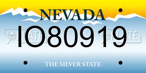 IO80919 Nevada License Plate