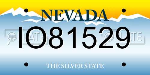 IO81529 Nevada License Plate