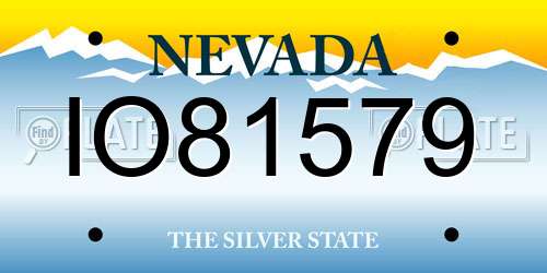IO81579 Nevada License Plate