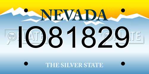 IO81829 Nevada License Plate
