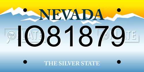IO81879 Nevada License Plate