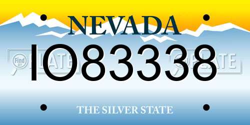 IO83338 Nevada License Plate