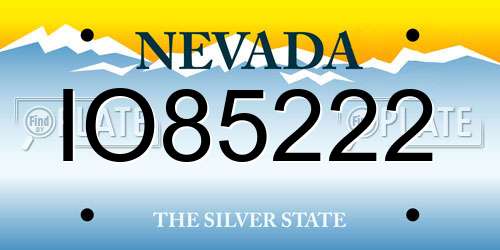 IO85222 Nevada License Plate