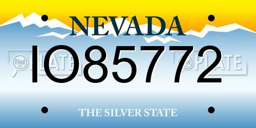 IO85772 Nevada License Plate