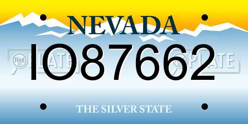 IO87662 Nevada License Plate