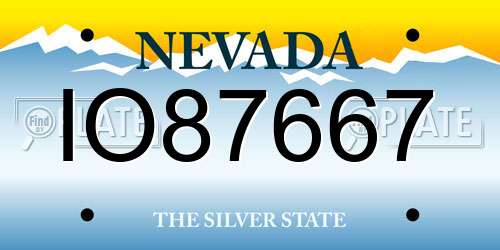 IO87667 Nevada License Plate