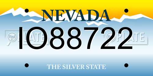 IO88722 Nevada License Plate