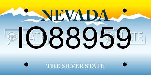 IO88959 Nevada License Plate